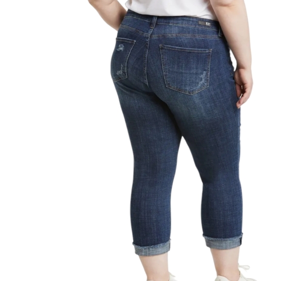 KUT From the Kloth Amy Straight Plus Size Leg Crop Roll-Up Jeans. . .Size 22W - Picture 2 of 10